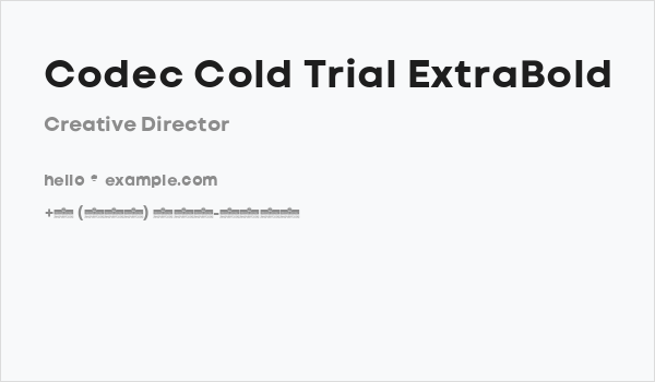 Codec Cold Trial ExtraBold Business Card