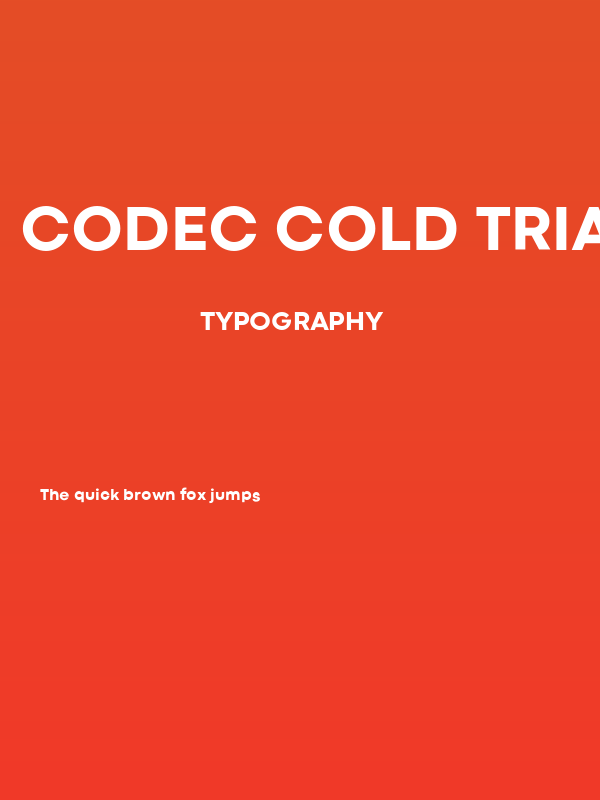 Codec Cold Trial ExtraBold Poster