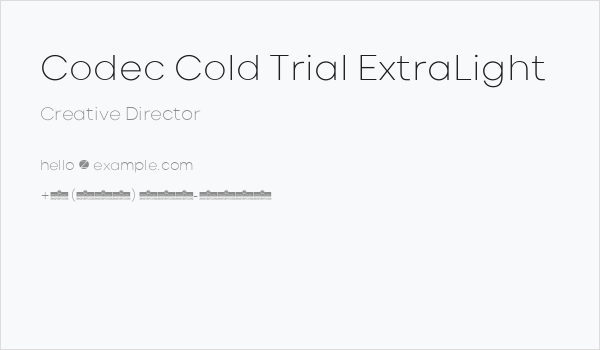 Codec Cold Trial ExtraLight Business Card