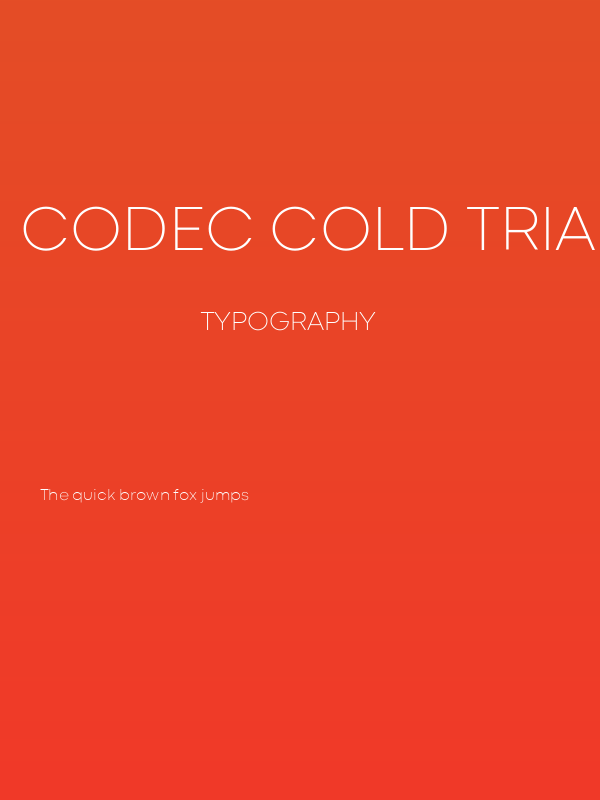 Codec Cold Trial ExtraLight Poster