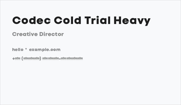 Codec Cold Trial Heavy Business Card