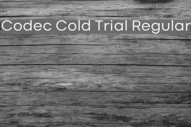 Codec Cold Trial Regular Font examples