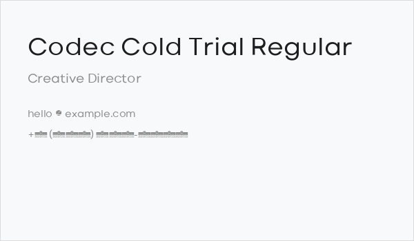 Codec Cold Trial Regular Business Card