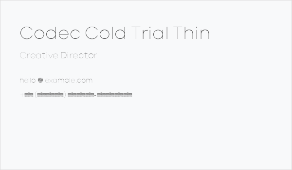 Codec Cold Trial Thin Business Card