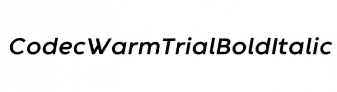 Codec Warm Trial Bold Italic  Frei Schriftart Herunterladen