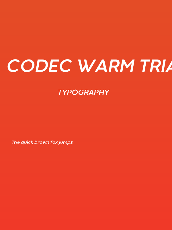 Codec Warm Trial Bold Italic Poster