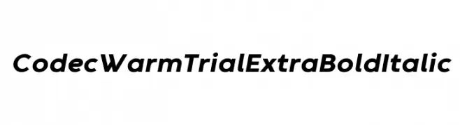 Codec Warm Trial ExtraBold Italic  नि: शुल्क फ़ॉन्ट्स डाउनलोड