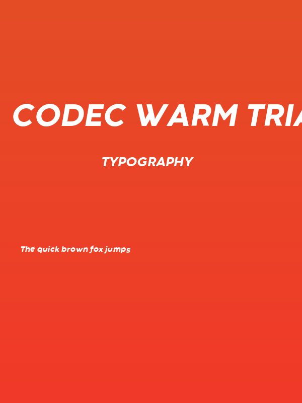 Codec Warm Trial ExtraBold Italic Poster