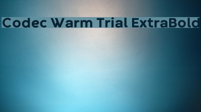Codec Warm Trial ExtraBold Font examples