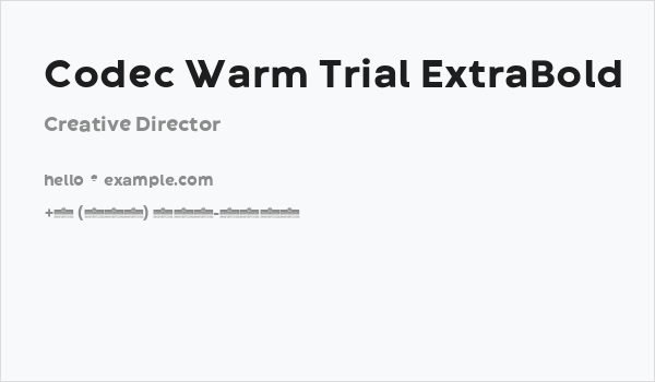 Codec Warm Trial ExtraBold Business Card