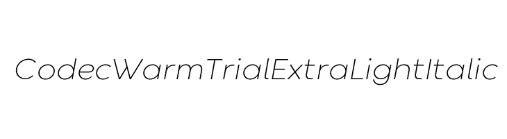 Codec Warm Trial ExtraLight Italic Font