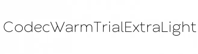 Codec Warm Trial ExtraLight  नि: शुल्क फ़ॉन्ट्स डाउनलोड