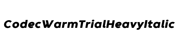Codec Warm Trial Heavy Italic Font