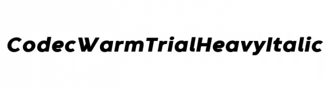 Codec Warm Trial Heavy Italic  नि: शुल्क फ़ॉन्ट्स डाउनलोड