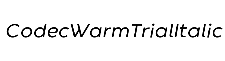 Codec Warm Trial Italic Font