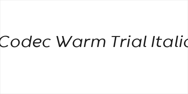 Codec Warm Trial Italic Logo