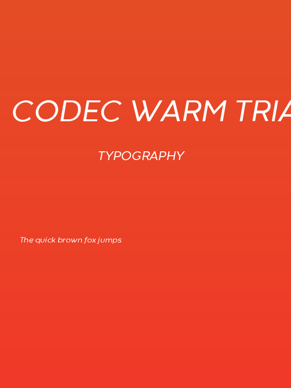 Codec Warm Trial Italic Poster
