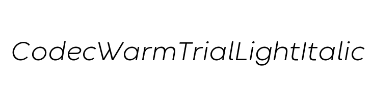 Codec Warm Trial Light Italic Font