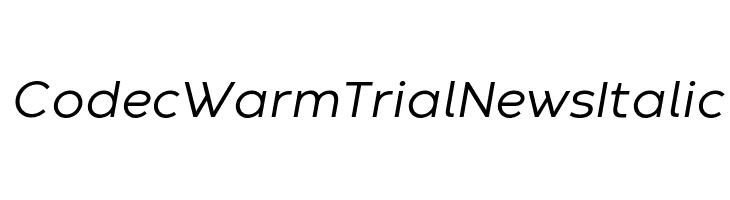 Codec Warm Trial News Italic Font