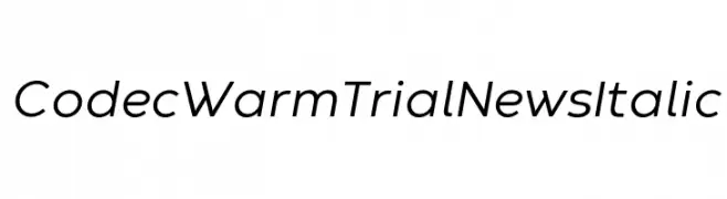 Codec Warm Trial News Italic  baixar fontes gratis