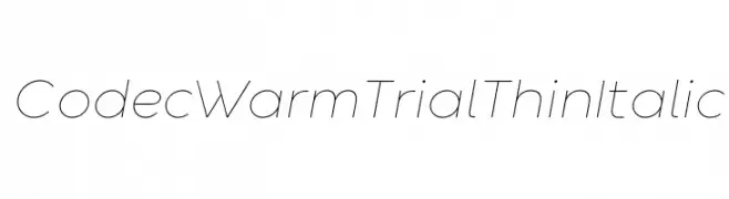 Codec Warm Trial Thin Italic  Free Fonts Download