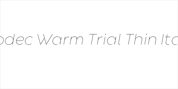Codec Warm Trial Thin Italic Logo