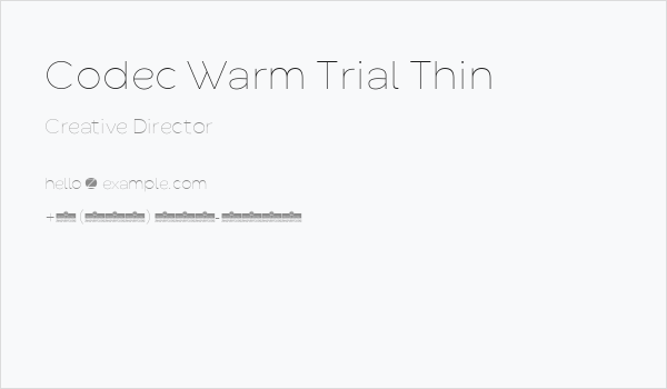 Codec Warm Trial Thin Business Card