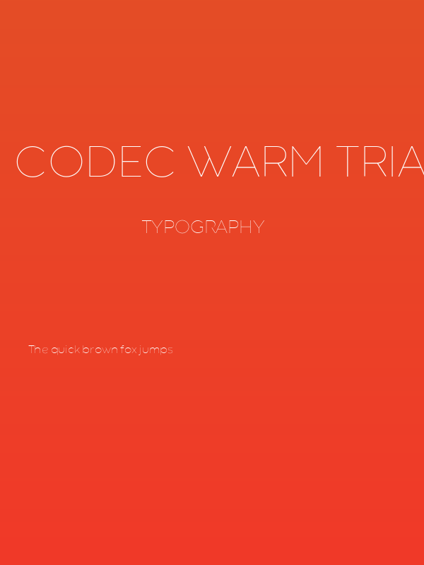 Codec Warm Trial Thin Poster