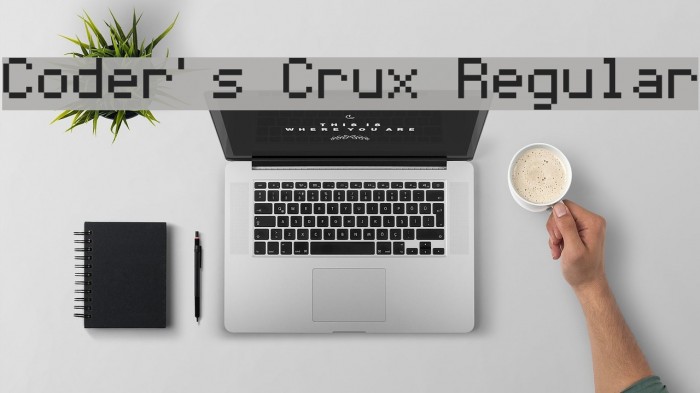 Coder's Crux Regular Font examples