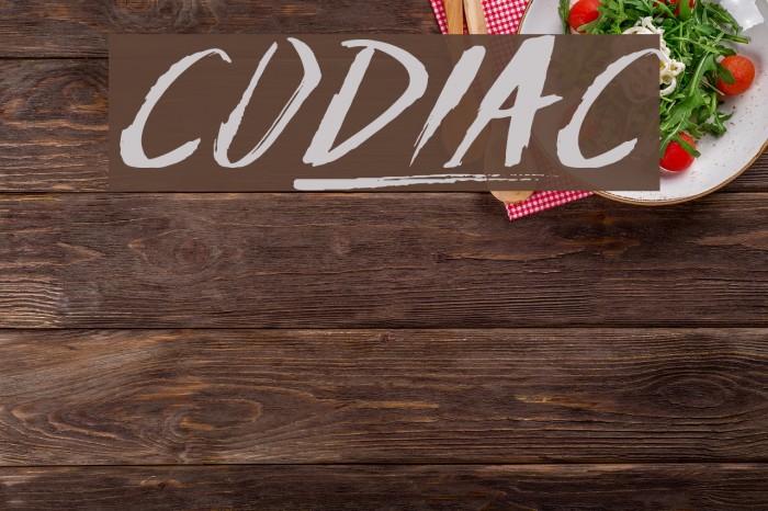 Codiac Font examples