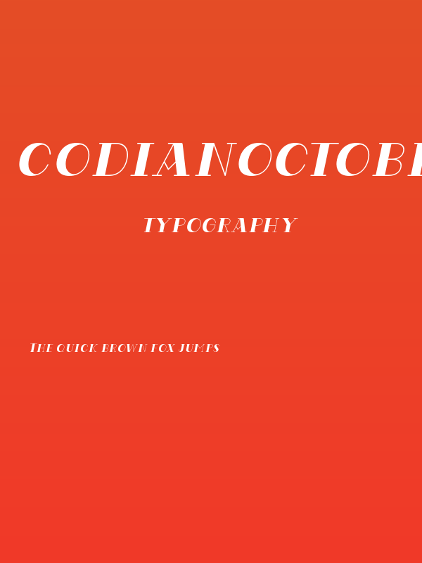CodianOctoberEight-Italic Poster