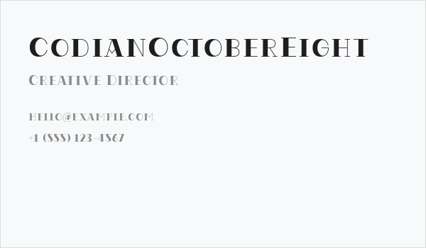 CodianOctoberEight Business Card