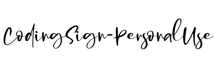 Coding Sign - Personal Use  नि: शुल्क फ़ॉन्ट्स डाउनलोड