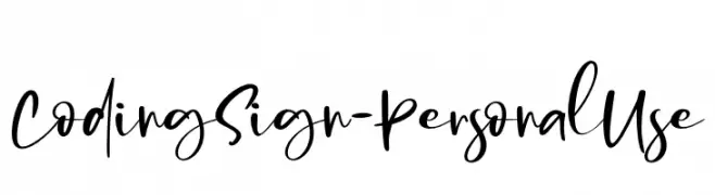 Coding Sign - Personal Use  नि: शुल्क फ़ॉन्ट्स डाउनलोड