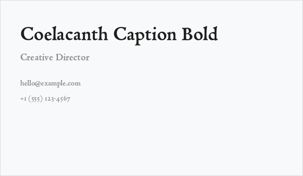 Coelacanth Caption Bold Business Card