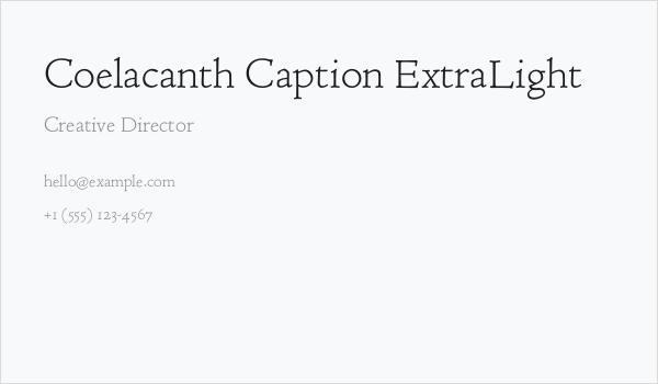 Coelacanth Caption ExtraLight Business Card