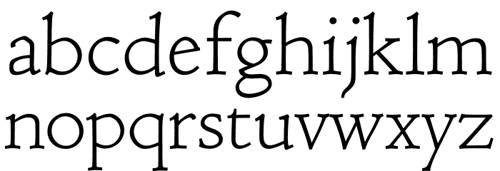 Coelacanth Caption ExtraLight Font LOWERCASE