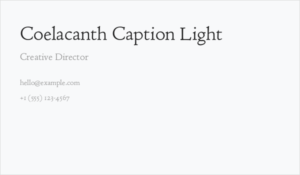 Coelacanth Caption Light Business Card