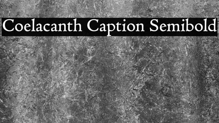 Coelacanth Caption Semibold Example 1