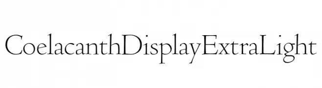 Coelacanth Display ExtraLight  Frei Schriftart Herunterladen