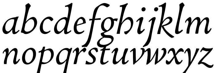 Coelacanth Italic Font LOWERCASE
