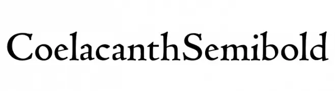Coelacanth Semibold  Free Fonts Download