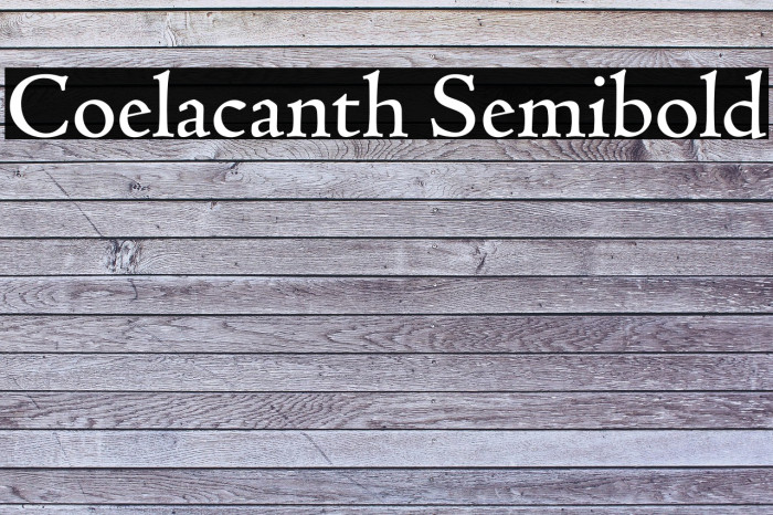 Coelacanth Semibold Example 2