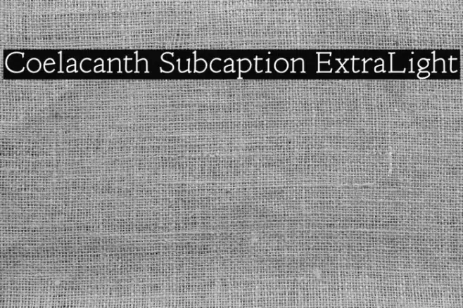 Coelacanth Subcaption ExtraLight خط examples