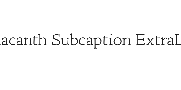 Coelacanth Subcaption ExtraLight Logo