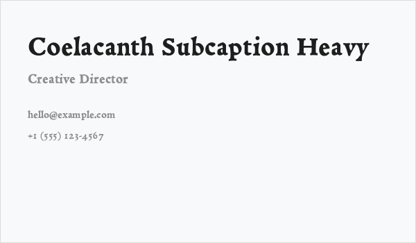 Coelacanth Subcaption Heavy Business Card