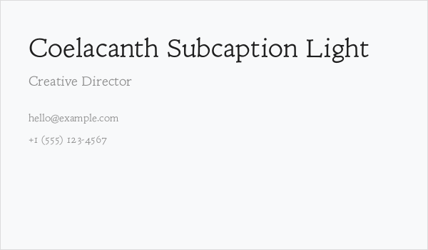 Coelacanth Subcaption Light Business Card