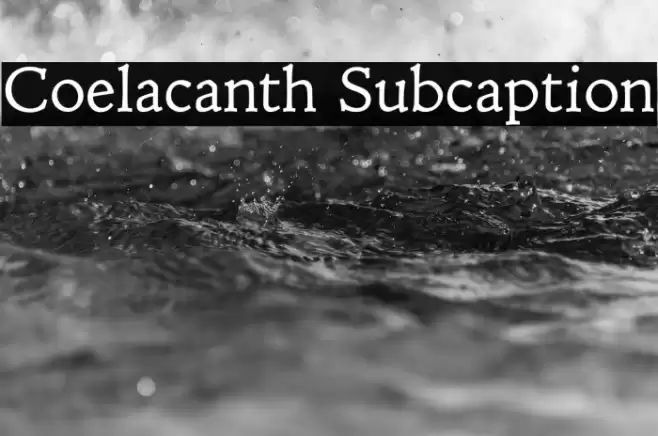 Coelacanth Subcaption Font examples