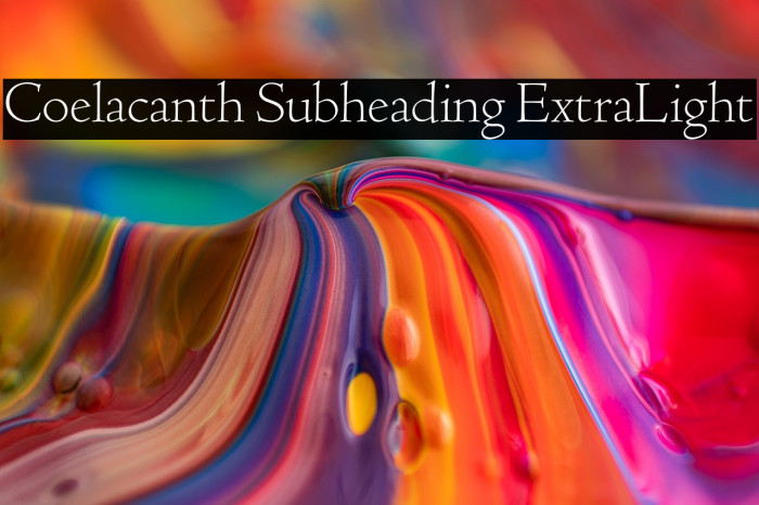 Coelacanth Subheading ExtraLight Example 1