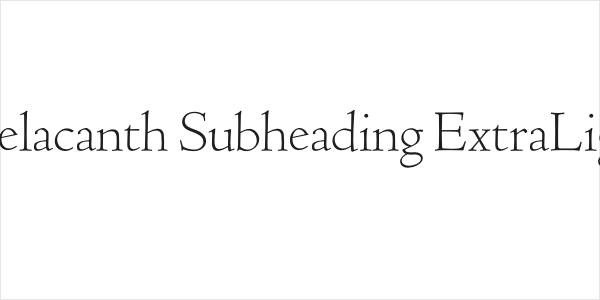 Coelacanth Subheading ExtraLight Logo